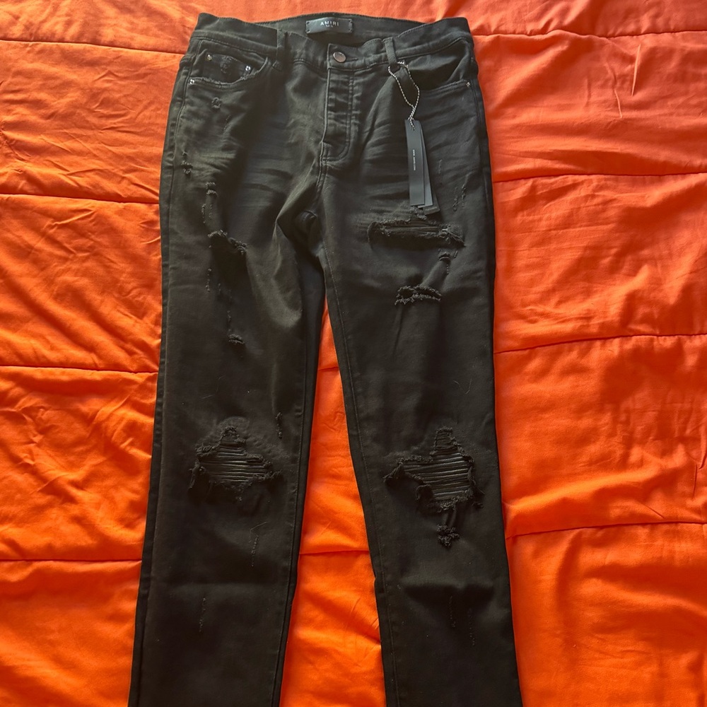 AMIRI Black w Black Patched Denim